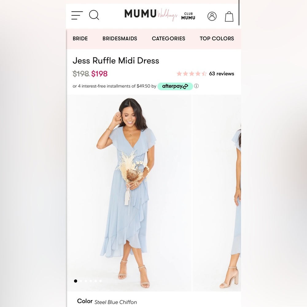 Show Me Your Mumu - Jess Ruffle Dress Steel Blue Chiffon
